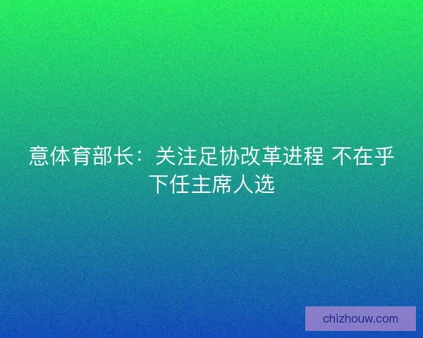 意体育部长：关注足协改革进程 不在乎下任主席人选