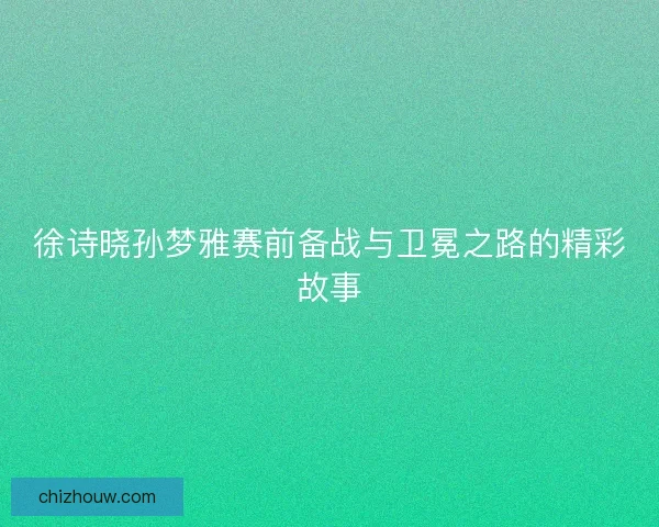 徐诗晓孙梦雅赛前备战与卫冕之路的精彩故事
